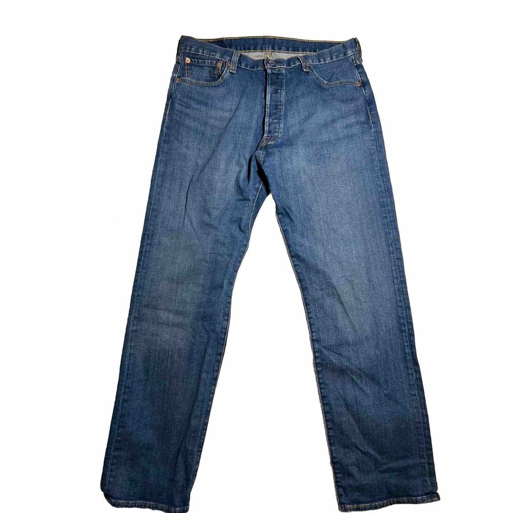 Levis 501 Jeans Mens 36x32 Blue Straight Regular Medium Wash‎ Button Fly. EUC